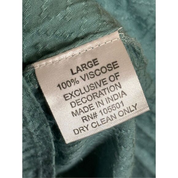 Double D Ranch Cactus Embroidered Baby Doll Dress Muted Teal M - Picture 4 of 7